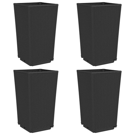 Vidaxl plantenbakken 4 st 32,5x32,5x57 cm polypropeen zwart