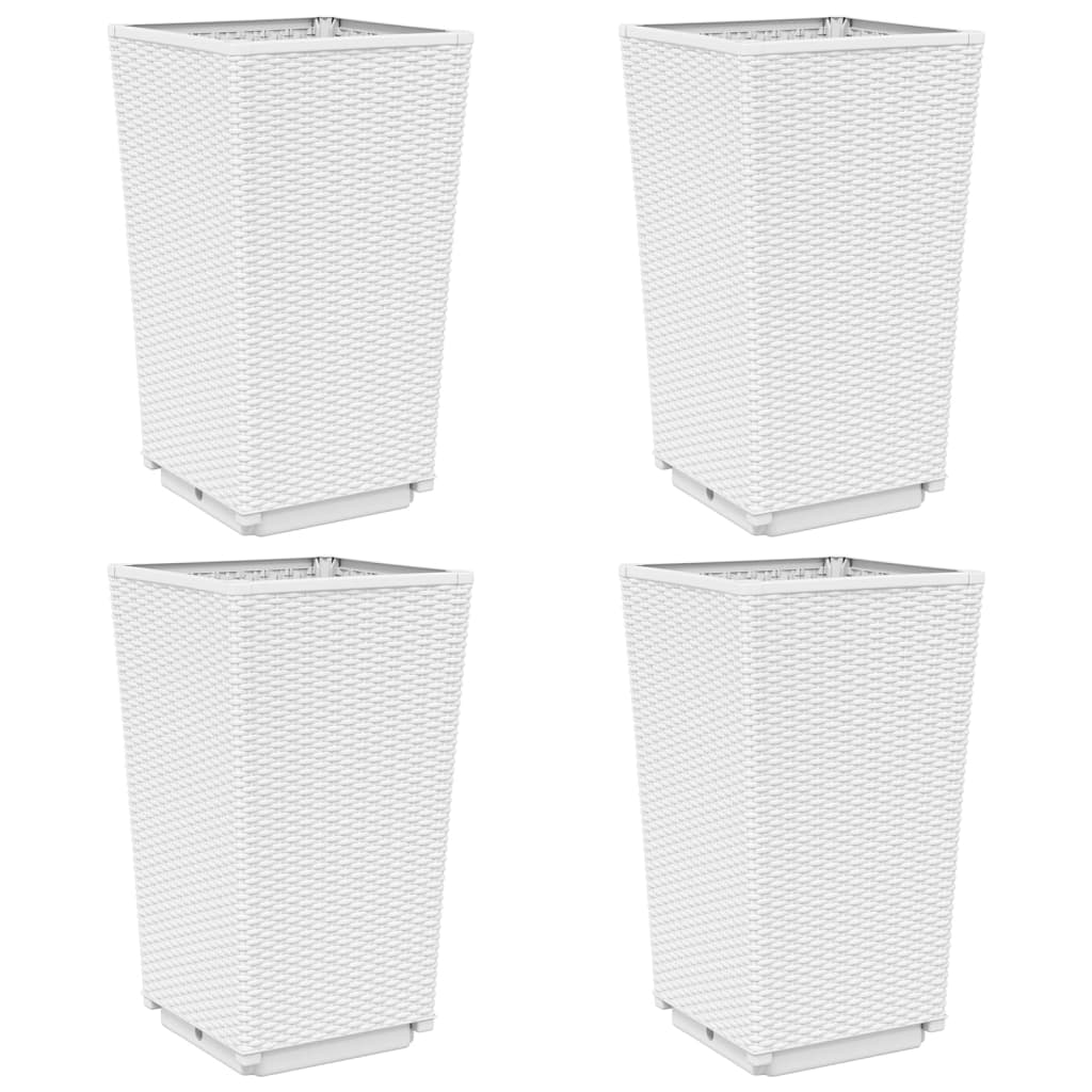 Vidaxl plantenbakken 4 st 32,5x32,5x57 cm polypropeen wit