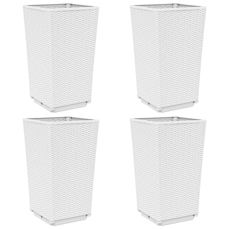 Vidaxl plantenbakken 4 st 32,5x32,5x57 cm polypropeen wit