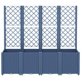 Vidaxl plantenbak met latwerk 160x40x140 cm polypropeen blauwgrijs