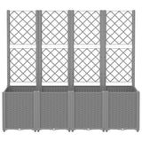 Vidaxl plantenbak met latwerk 160x40x140 cm polypropeen lichtgrijs