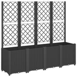 Vidaxl plantenbak met latwerk 160x40x140 cm polypropeen zwart