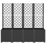 Vidaxl plantenbak met latwerk 160x40x140 cm polypropeen zwart