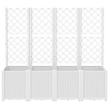 Vidaxl plantenbak met latwerk 160x40x140 cm polypropeen wit