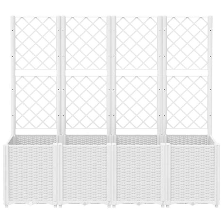 Vidaxl plantenbak met latwerk 160x40x140 cm polypropeen wit