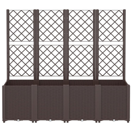 Vidaxl plantenbak met latwerk 160x40x140 cm polypropeen bruin
