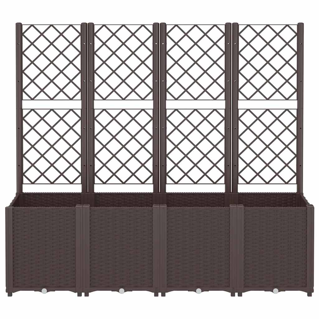 Vidaxl plantenbak met latwerk 160x40x140 cm polypropeen bruin