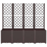 Vidaxl plantenbak met latwerk 160x40x140 cm polypropeen bruin