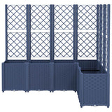 Vidaxl plantenbak met latwerk 160x120x140 cm polypropeen blauwgrijs
