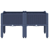 Vidaxl plantenbak met poten 80x40x42 cm polypropeen blauwgrijs