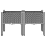 Vidaxl plantenbak met poten 80x40x42 cm polypropeen lichtgrijs