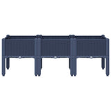 Vidaxl plantenbak met poten 120x40x42 cm polypropeen blauwgrijs