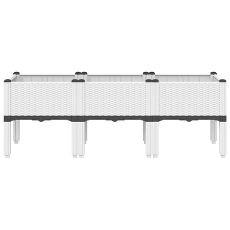 Vidaxl plantenbak met poten 120x40x42 cm polypropeen wit
