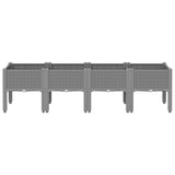 Vidaxl plantenbak met poten 160x40x42 cm polypropeen lichtgrijs