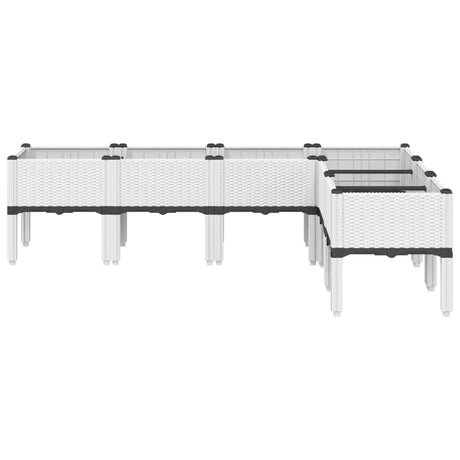 Vidaxl plantenbak met poten 160x120x42 cm polypropeen wit