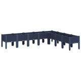 Vidaxl plantenbak met poten 200x160x42 cm polypropeen blauwgrijs