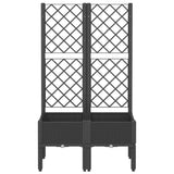 Vidaxl plantenbak met latwerk 80x40x142 cm polypropeen zwart