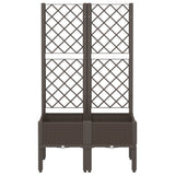 Vidaxl plantenbak met latwerk 80x40x142 cm polypropeen bruin