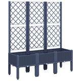 Vidaxl plantenbak met latwerk 120x40x142 cm polypropeen blauwgrijs