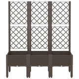 Vidaxl plantenbak met latwerk 120x40x142 cm polypropeen bruin