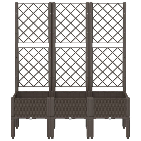 Vidaxl plantenbak met latwerk 120x40x142 cm polypropeen bruin