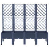 Vidaxl plantenbak met latwerk 160x40x142 cm polypropeen blauwgrijs