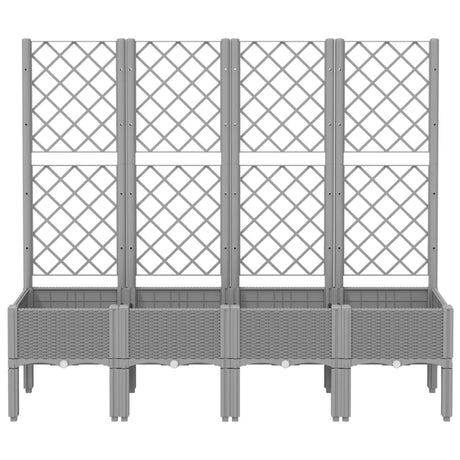 Vidaxl plantenbak met latwerk 160x40x142 cm polypropeen lichtgrijs