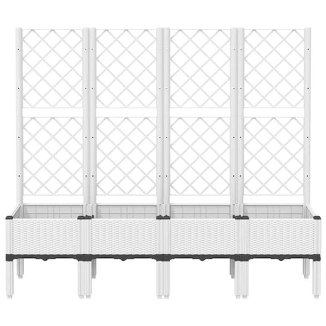 Vidaxl plantenbak met latwerk 160x40x142 cm polypropeen wit