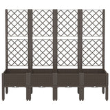 Vidaxl plantenbak met latwerk 160x40x142 cm polypropeen bruin