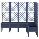 Vidaxl plantenbak met latwerk 160x120x142 cm polypropeen blauwgrijs