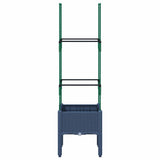 Vidaxl plantenbak met latwerk 40x40x142,5 cm polypropeen blauwgrijs