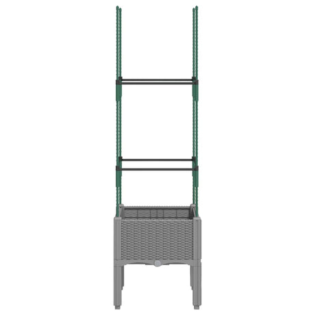 Vidaxl plantenbak met latwerk 40x40x142,5 cm polypropeen lichtgrijs
