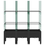 Vidaxl plantenbak met latwerk 120x40x142,5 cm polypropeen zwart