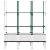 Vidaxl plantenbak met latwerk 120x40x142,5 cm polypropeen wit