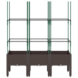 Vidaxl plantenbak met latwerk 120x40x142,5 cm polypropeen bruin