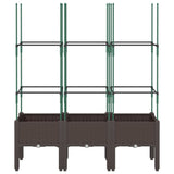 Vidaxl plantenbak met latwerk 120x40x142,5 cm polypropeen bruin