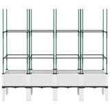 Vidaxl plantenbak met latwerk 160x40x142,5 cm polypropeen wit