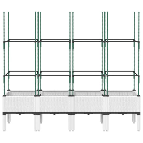 Vidaxl plantenbak met latwerk 160x40x142,5 cm polypropeen wit