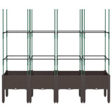 Vidaxl plantenbak met latwerk 160x40x142,5 cm polypropeen bruin