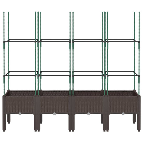 Vidaxl plantenbak met latwerk 160x40x142,5 cm polypropeen bruin