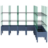 Vidaxl plantenbak met latwerk 200x160x142,5 cm polypropeen blauwgrijs