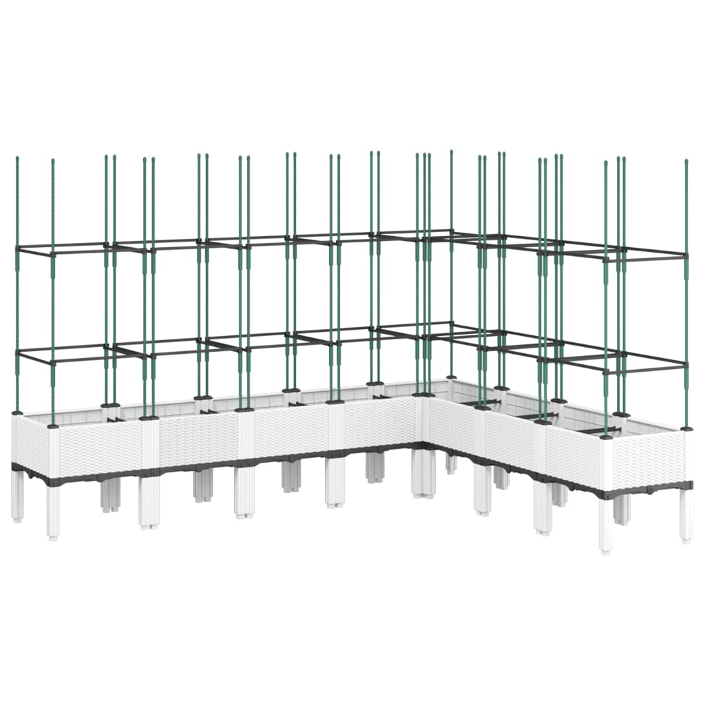 Vidaxl plantenbak met latwerk 200x160x142,5 cm polypropeen wit