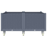 Vidaxl plantenbak met wielen 100x80x54 cm polypropeen grijs