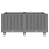 Vidaxl plantenbak met wielen 100x80x54 cm polypropeen lichtgrijs