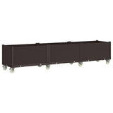 Vidaxl plantenbak met wielen 240x50x54 cm polypropeen bruin