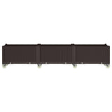 Vidaxl plantenbak met wielen 240x50x54 cm polypropeen bruin