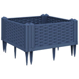 Vidaxl plantenbak met pinnen 42,5x42,5x28,5 cm polypropeen blauwgrijs