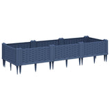 Vidaxl plantenbak met pinnen 125x40x28,5 cm polypropeen blauwgrijs