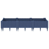 Vidaxl plantenbak met pinnen 125x40x28,5 cm polypropeen blauwgrijs