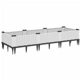 Vidaxl plantenbak met pinnen 125x40x28,5 cm polypropeen wit